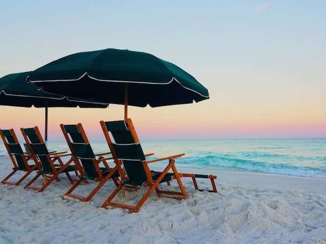 Beach chairs best sale and umbrella sets